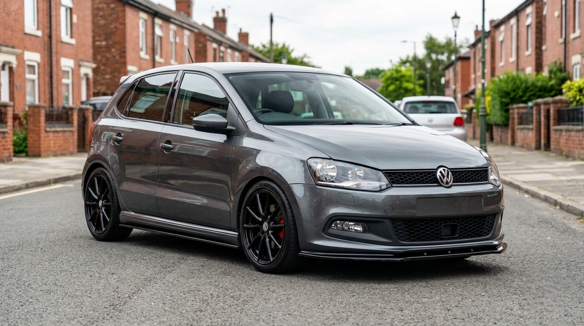 VW Polo Mk5 fitted with a body kit, front three-quarter angle.